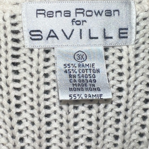 VINTAGE Rena Rowan For SAVILLE Women’s 3X Crotchet Top RAMIE FABRIC - Picture 5 of 10